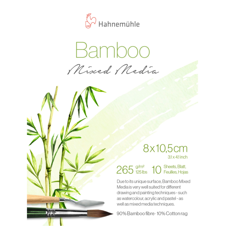 Mixed Media Bamboo 265g 8x10,5 cm i gruppen Papper & Block / Konstnärsblock / Mixed media-block hos Pen Store (137995)