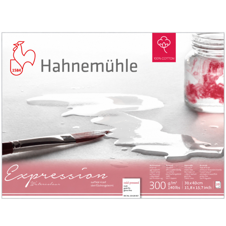 Akvarellpapper Expression 300 g Matt 30 x 40 cm i gruppen Papper & Block / Konstnärsblock / Akvarellblock hos Pen Store (138012)
