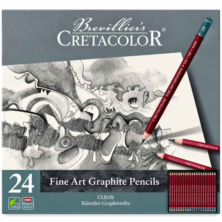 Cleos Fine Art Graphite 24-set i gruppen Konstnärsmaterial / Kritor och blyerts / Grafit och blyerts hos Pen Store (138023)