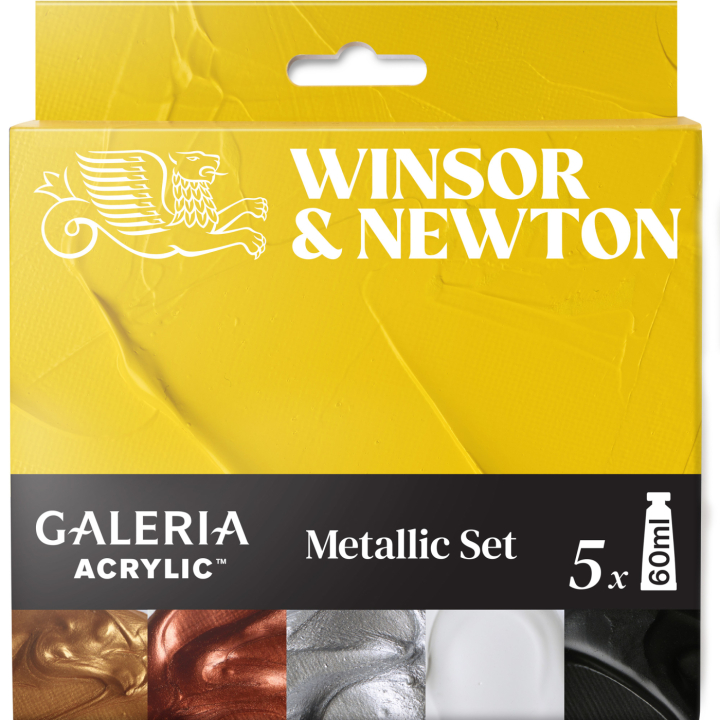 Galeria Akrylfärg 5x60ml Metallic set i gruppen Konstnärsmaterial / Konstnärsfärger / Akrylfärg hos Pen Store (138040)