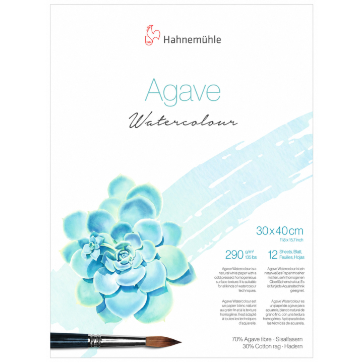 Akvarellpapper Agave 290g CP 30x40 cm i gruppen Papper & Block / Konstnärsblock / Akvarellblock hos Pen Store (138052)