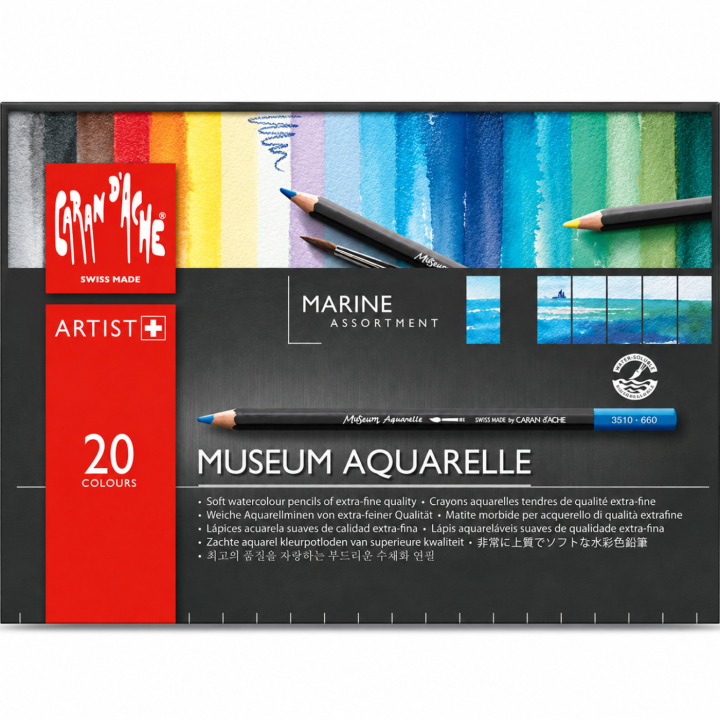 Museum Aquarelle Marine 20-pack i gruppen Pennor / Konstnärspennor / Akvarellpennor hos Pen Store (138085)