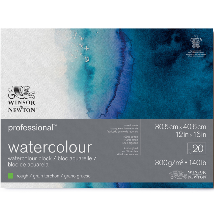 Professional Akvarellblock Rough 31x41 cm 300g i gruppen Papper & Block / Konstnärsblock / Akvarellblock hos Pen Store (138088)