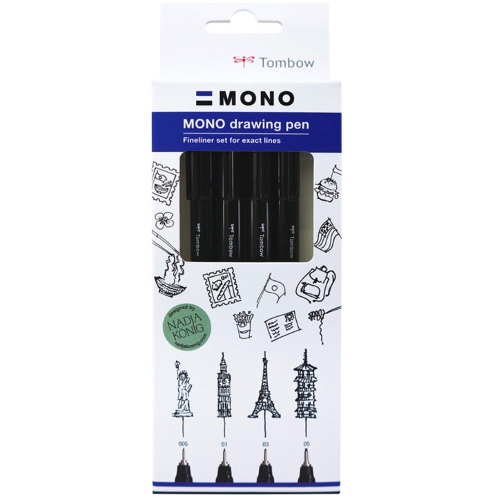 Fineliner MONO Drawing Bold 4-set i gruppen Pennor / Skriva / Fineliners hos Pen Store (138133)
