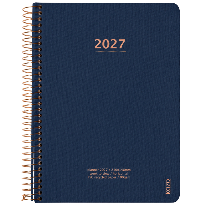 Kalender 2027 A5 Weekly Navy i gruppen Papper & Block / Kalendrar och almanackor / 12-månaderskalendrar hos Pen Store (138268)