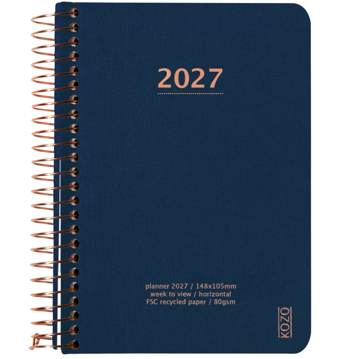 Kalender 2027 A6 Weekly Navy i gruppen Papper & Block / Kalendrar och almanackor / 12-månaderskalendrar hos Pen Store (138269)