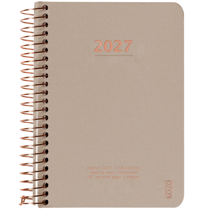 Kalender 2027 A6 Weekly Sand i gruppen Papper & Block / Kalendrar och almanackor / 12-månaderskalendrar hos Pen Store (138275)