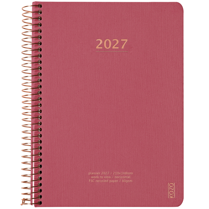 Kalender 2027 A5 Weekly Guava Pink i gruppen Papper & Block / Kalendrar och almanackor / 12-månaderskalendrar hos Pen Store (138276)