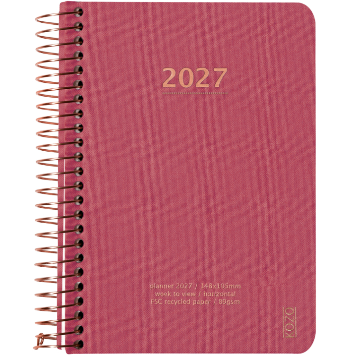 Kalender 2027 A6 Weekly Guava Pink i gruppen Papper & Block / Kalendrar och almanackor / 12-månaderskalendrar hos Pen Store (138277)