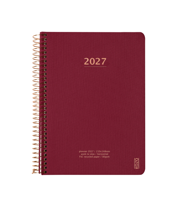 Kalender 2027 A6 Weekly Berry i gruppen Papper & Block / Kalendrar och almanackor / 12-månaderskalendrar hos Pen Store (138281)