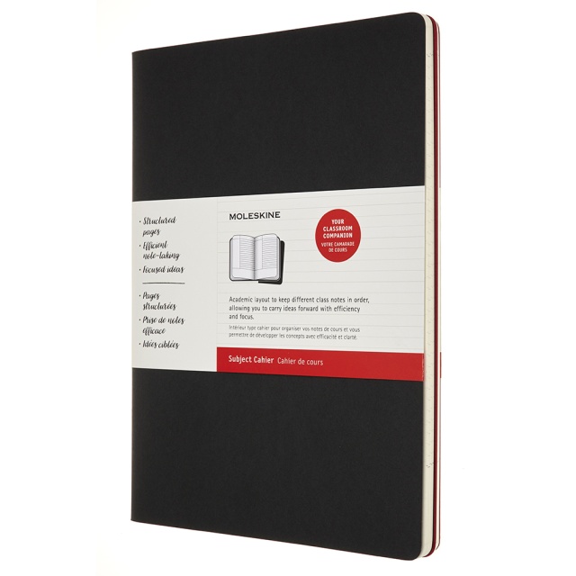Cahier Subject A4 Black/Red Linjerad