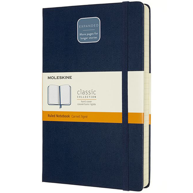 Classic Hard Cover Notebook Expanded Blue Linjerad