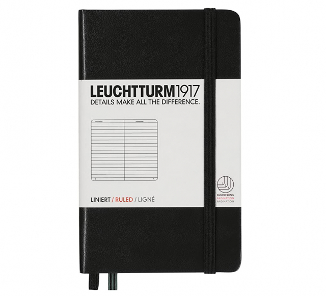 Notebook A6 Pocket Linjerad Black