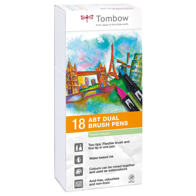 ABT Dual Brush pen 18-set Pastel