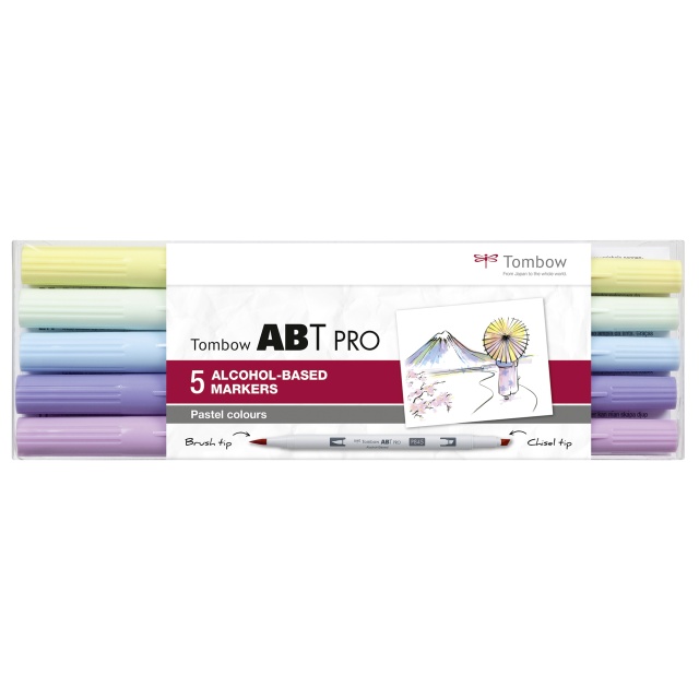 ABT PRO Dual Brush Pen 5-set Pastel