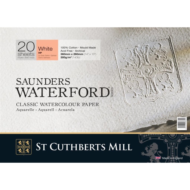 Saunders Waterford Akvarellblock White HP 36x26 cm 300g