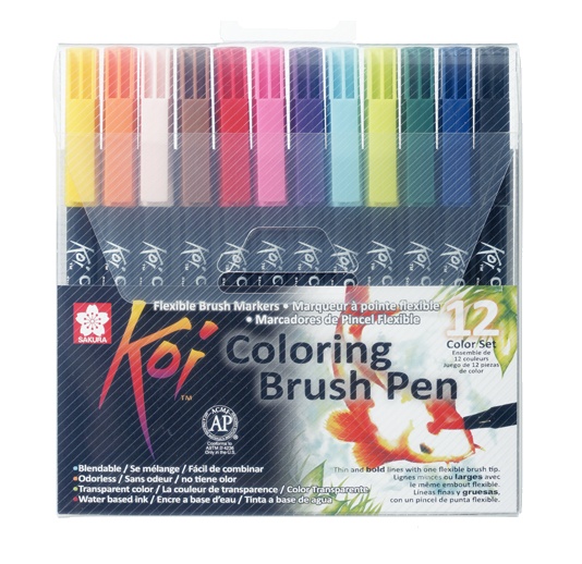Koi Colouring Penselpennor 12-set