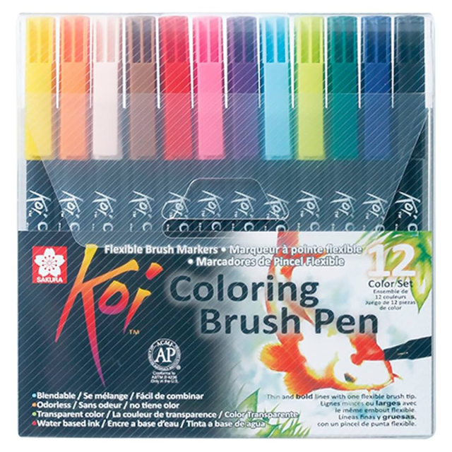 Koi Coloring Brush Pen 12-set