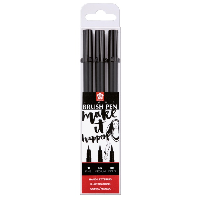 Pigma Brush Pen 3-set