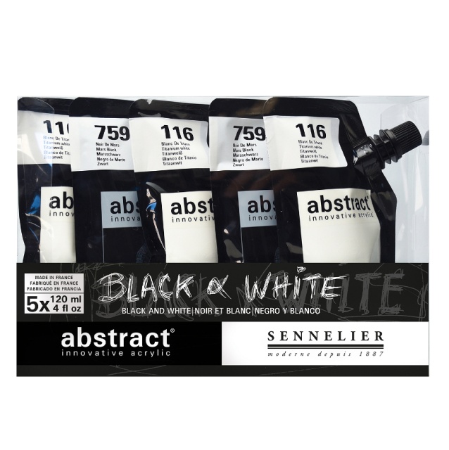 Abstract Akrylfärg Black & White
