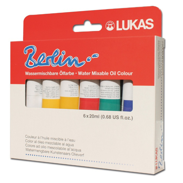 Berlin Oljefärg (vattenlöslig) Starter 20 ml 6-set