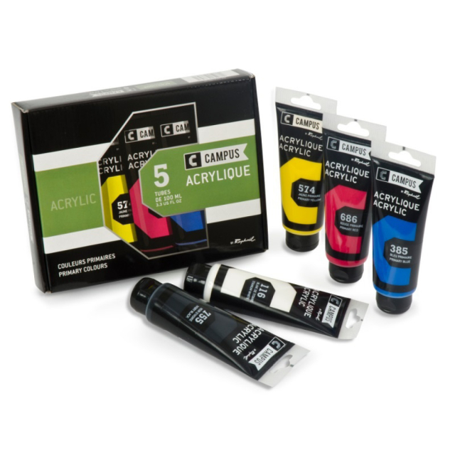 Akrylfärgset Campus 5x100ml tuber