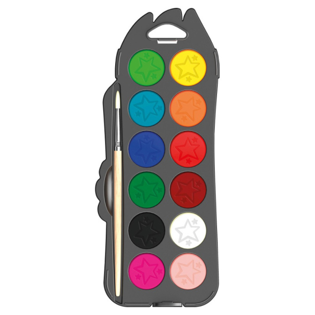 Color'Peps Akvarellfärg 12-set + Pensel (3 år+)