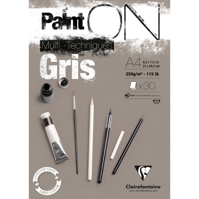 Paint'ON Konstnärsblock Gris A4