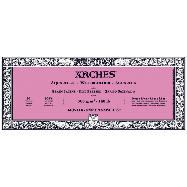 Akvarellblock HP hellimmat 300g 10x25 cm