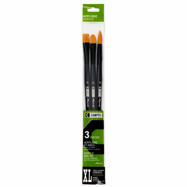 Syntetpensel Campus Akryl 3-set XL