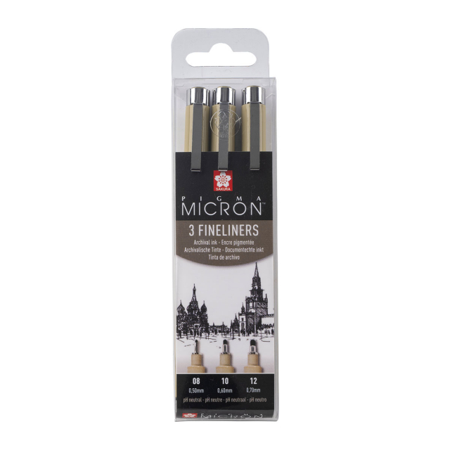 Pigma Micron Fineliner 3-pack Bred