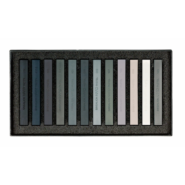 Pastellkritor Hårda Grey Tones 12-set