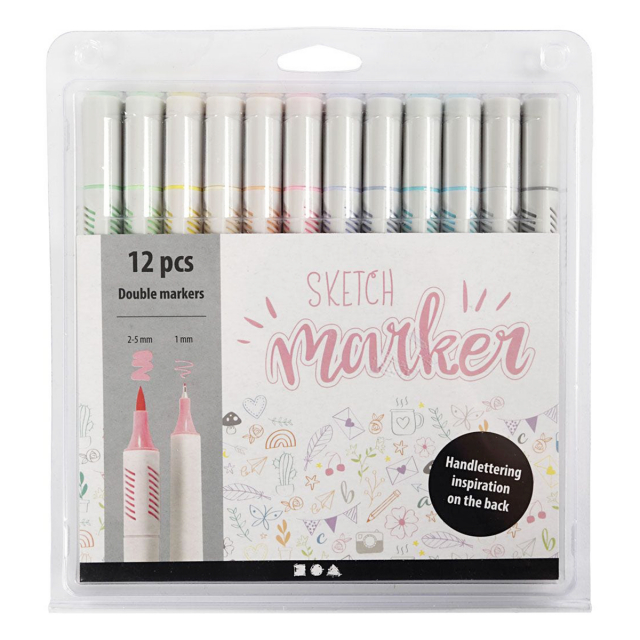 Sketch Marker Pastell 12-set