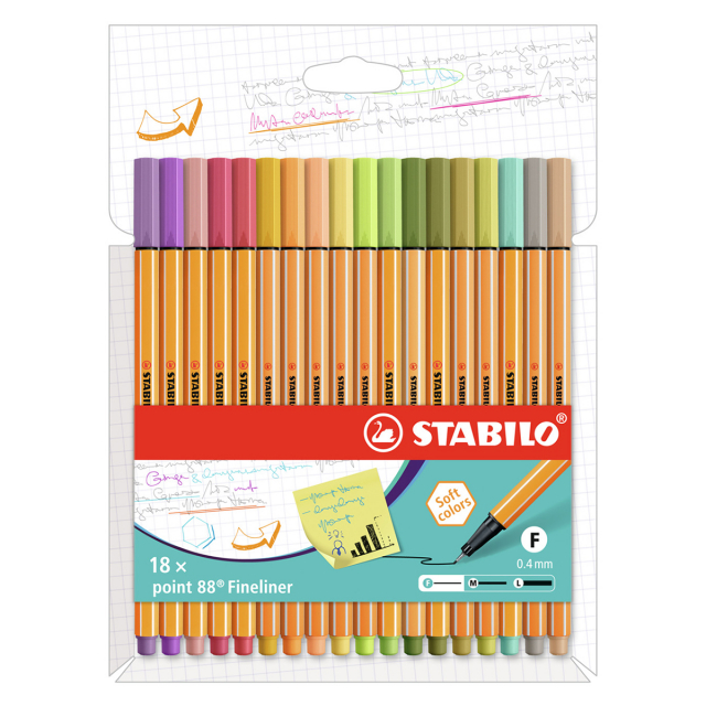 Point 88 Fineliner 18-pack Trend