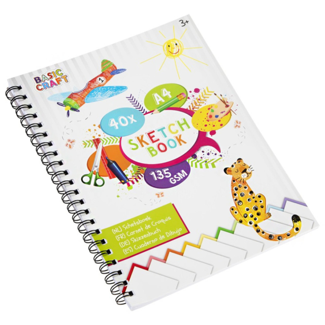 Skissbok Spiral A4 135g (40 ark)