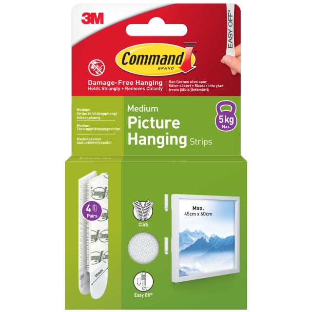 Command Tavelupphängning Strips Medium 4 st