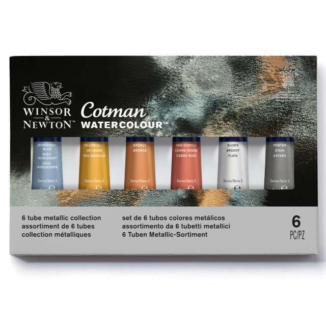 Cotman Akvarellfärg Metallic Tubes 8 ml 6-set
