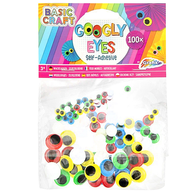 Rörliga ögon Färgmix 100-pack självhäftande