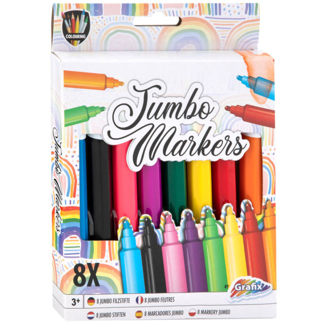 Tuschpennor Jumbo 8-set (3 år+)