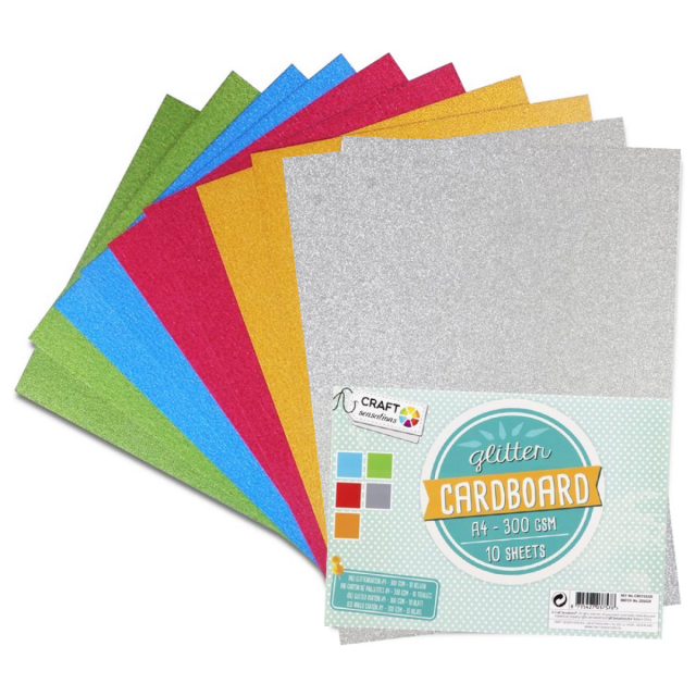 Glitter-kartong A4 300g 10-pack