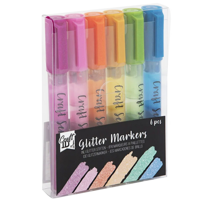 Glitter-markers 6-set