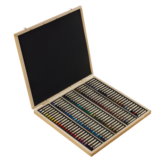 Oljepastell 5ml 120-set Träskrin