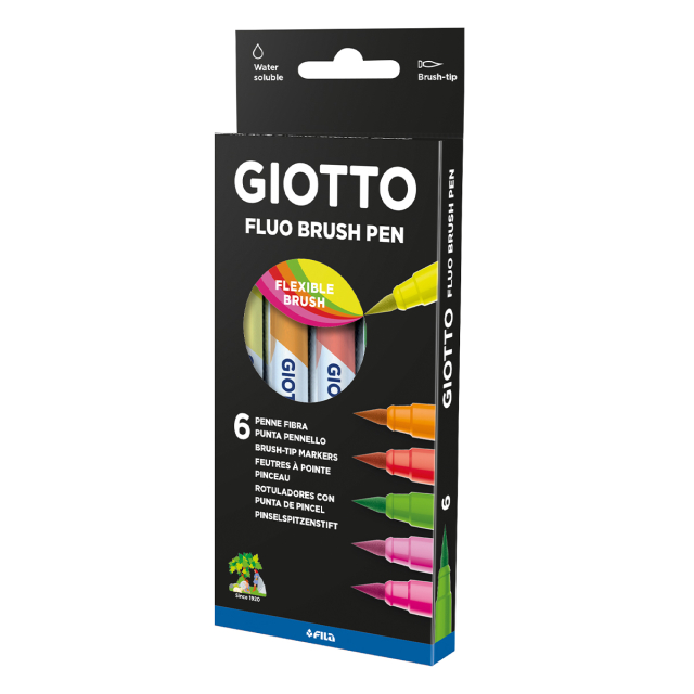 Turbo Soft Penselpenna Fluo 6-set (5 år+)