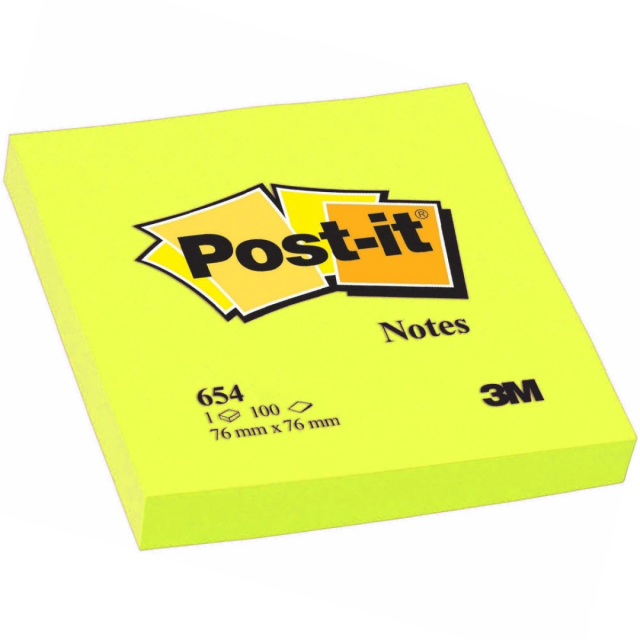 Post-it 76x76 Neon-gul