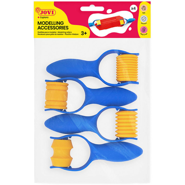 Roller till lera olika mönster 4-pack (3 år+)
