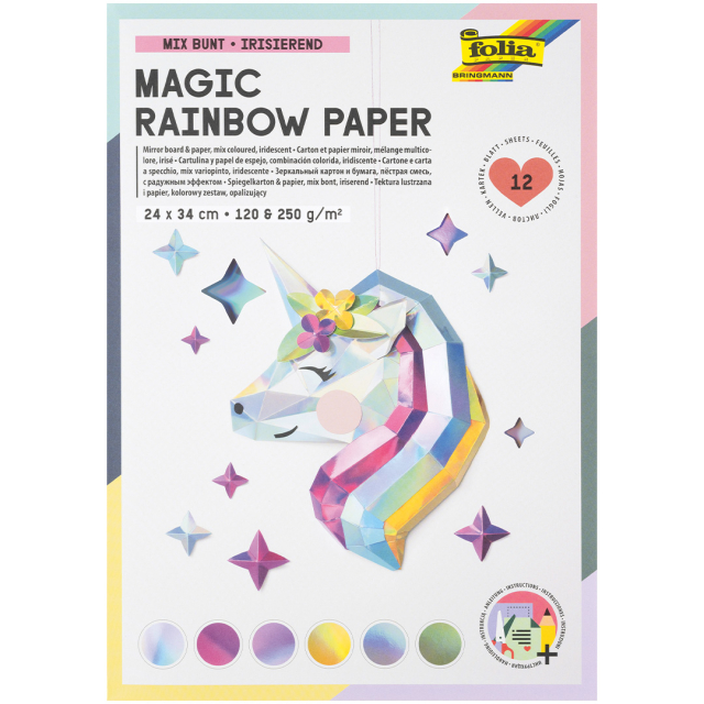 Färgskiftande papper/kartong Magic Rainbow 12 Ark