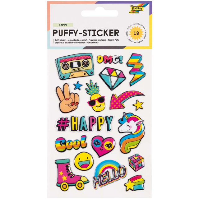 Soft 3D stickers Happy 1 Ark