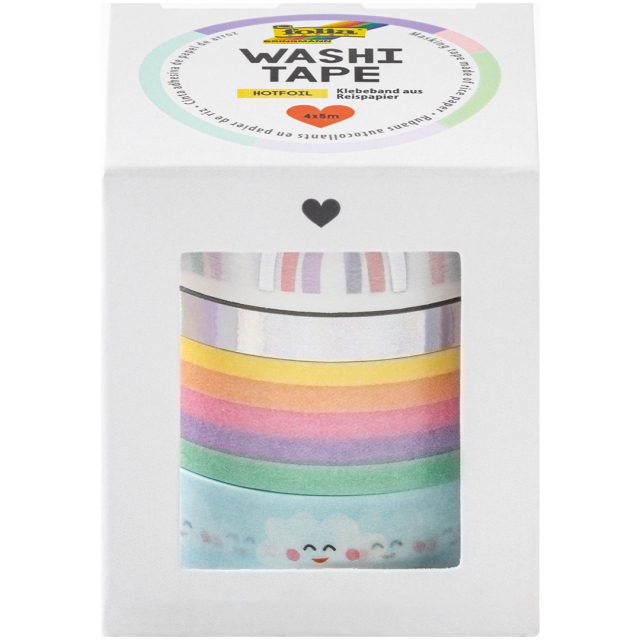 Washi-tejp Rainbow & Moln 4-pack