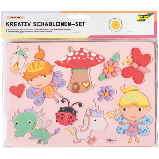 Barnstenciler Prinsessor 6-pack
