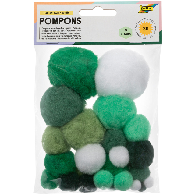 Pompoms Grön 30-pack